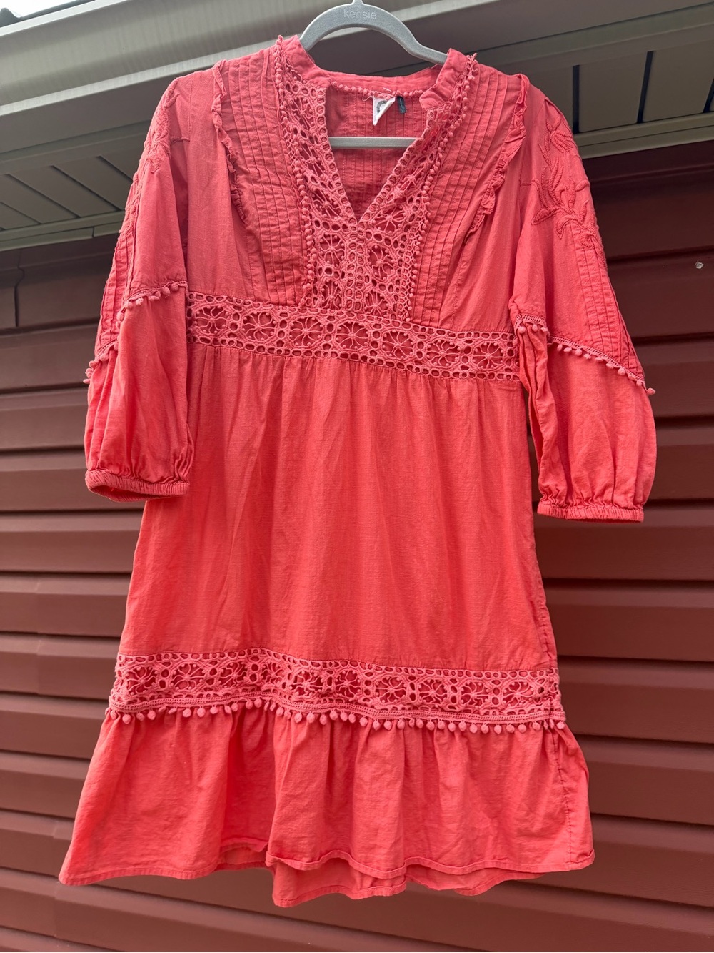 Anthropolgie Akemi + kin Coral Lace-Trim Boho Dress